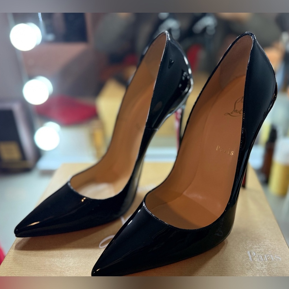 Christian Louboutin So Kate Patent Pointed-Toe Red Sole Pump.